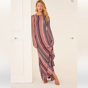 Something Navy Lurex Striped Reversible Dress